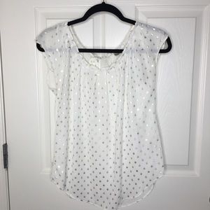 White and gold blouse